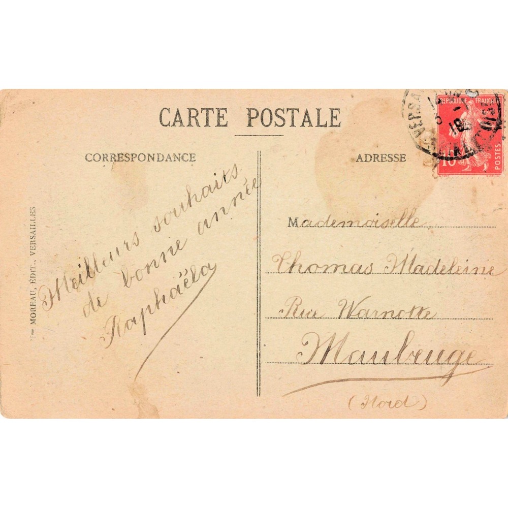 Vintage Postcard Palais de Versailles Galeries des Glaces Hall of Mirrors 1911 - Picture 2 of 2